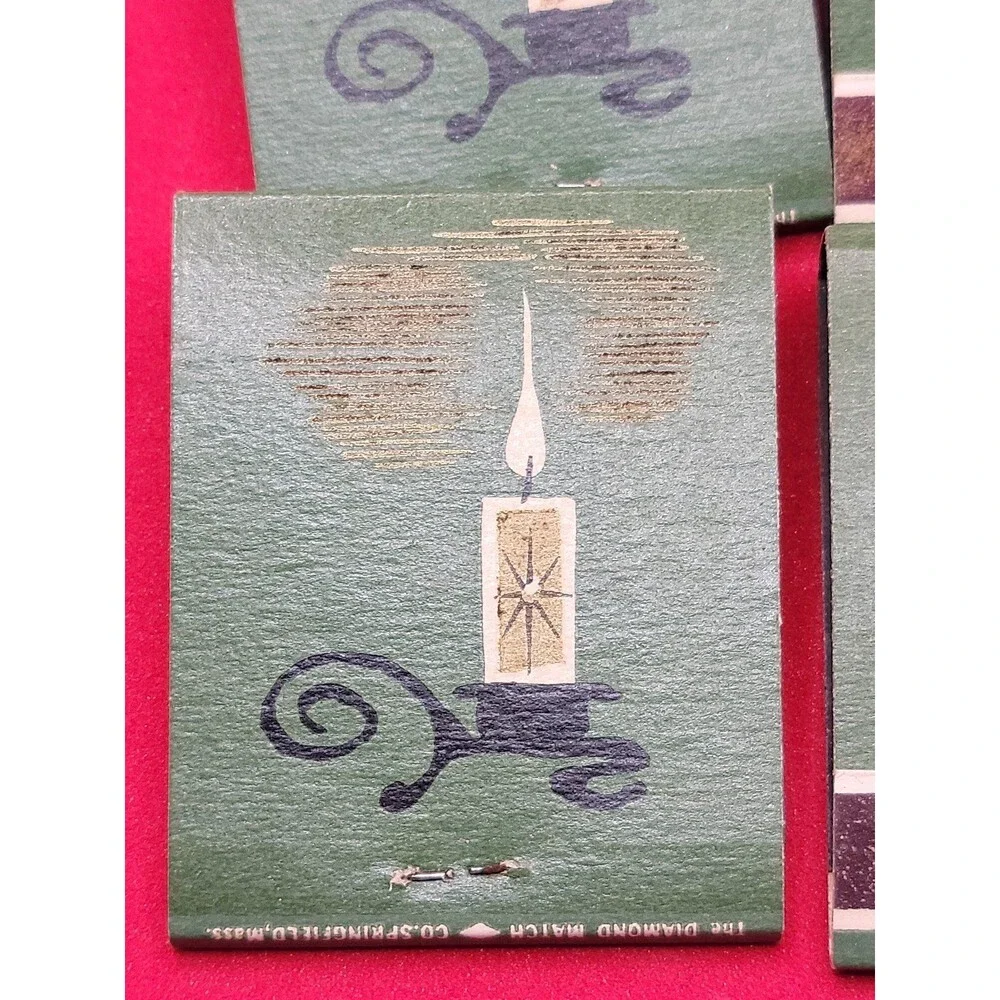 Vintage happy holidays box with 6 matchbooks